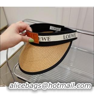 Cheapest Loewe Straw and Visor Hat with Logo Band LH2442 Khaki 2022