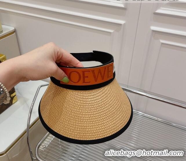 Cheapest Loewe Straw and Visor Hat with Logo Band LH2442 Khaki 2022