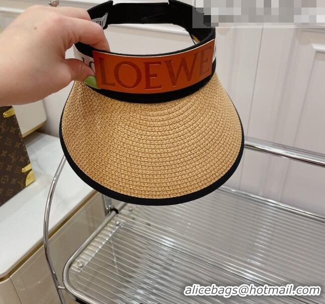 Cheapest Loewe Straw and Visor Hat with Logo Band LH2442 Khaki 2022