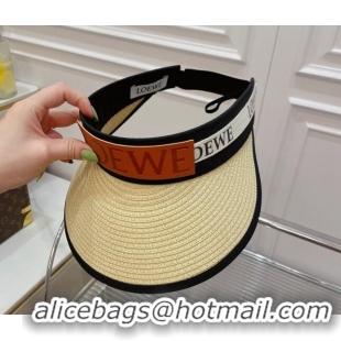 Buy Classic Loewe Straw and Visor Hat with Logo Band LH2442 Beige 2022