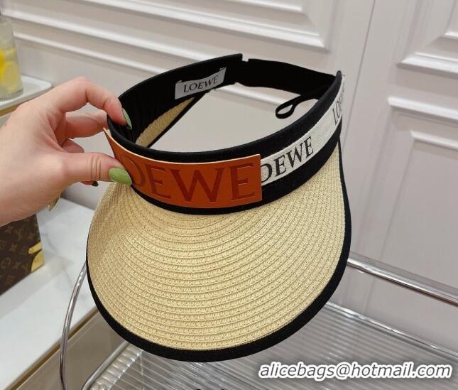 Buy Classic Loewe Straw and Visor Hat with Logo Band LH2442 Beige 2022