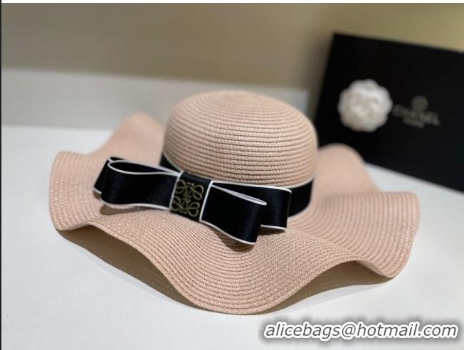 Low Price Loewe Straw Wide Brim Hat 070694 Pink 2022