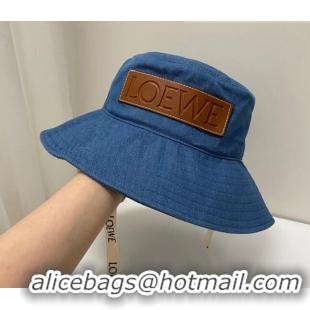 Buy Classic Loewe Denim Bucket Hat LH2444 Blue 2022