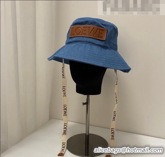 Buy Classic Loewe Denim Bucket Hat LH2444 Blue 2022