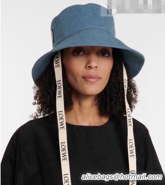 Buy Classic Loewe Denim Bucket Hat LH2444 Blue 2022