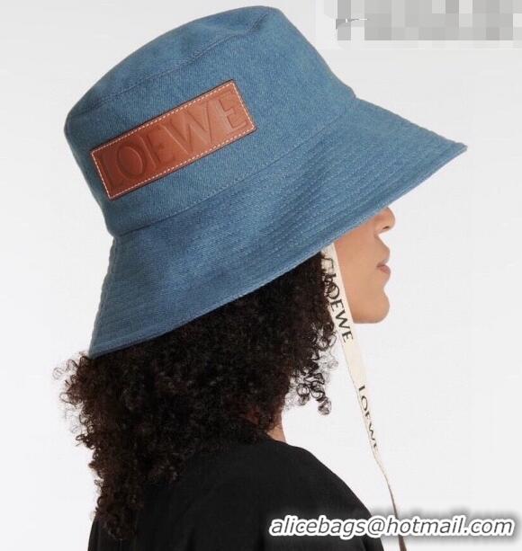 Buy Classic Loewe Denim Bucket Hat LH2444 Blue 2022