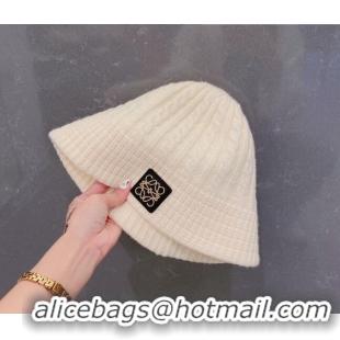 New Arrivals Loewe Knit Hat LH0830 White 2022