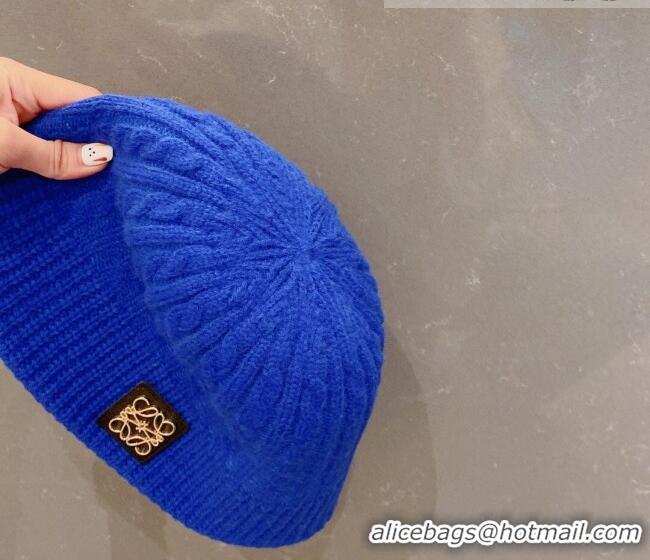 Buy Discount Loewe Knit Hat LH0830 Blue 2022