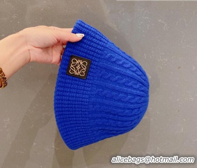 Buy Discount Loewe Knit Hat LH0830 Blue 2022