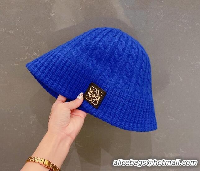 Buy Discount Loewe Knit Hat LH0830 Blue 2022