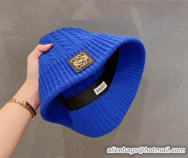 Buy Discount Loewe Knit Hat LH0830 Blue 2022