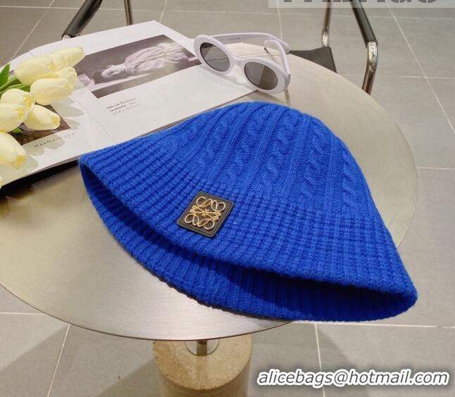 Buy Discount Loewe Knit Hat LH0830 Blue 2022