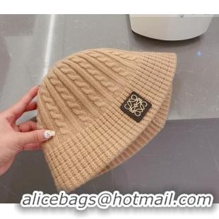 Spot Bulk Loewe Knit Hat Camel LH0830 Brown 2022