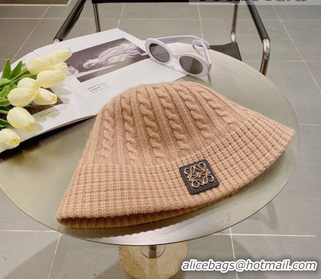 Spot Bulk Loewe Knit Hat Camel LH0830 Brown 2022