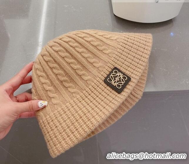 Spot Bulk Loewe Knit Hat Camel LH0830 Brown 2022