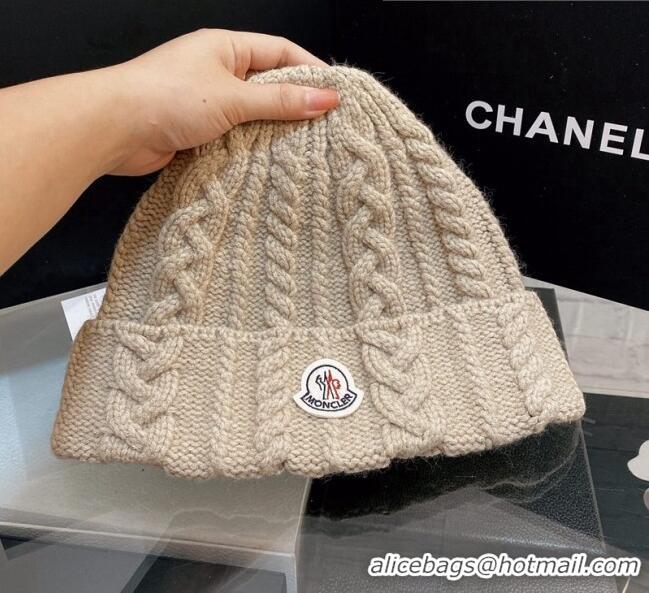 Buy Classic Moncler Knit Hat M2911 Beige 2021