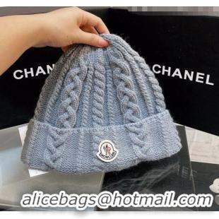 Women Luxury Moncler Knit Hat M2911 Light Blue 2021