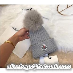 Luxury Classic Moncler Wool Knit Hat 110538 Grey 2021