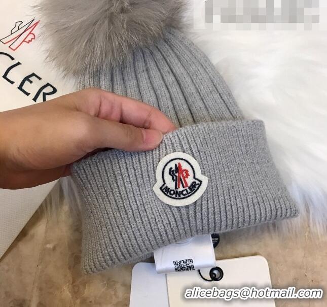 Luxury Classic Moncler Wool Knit Hat 110538 Grey 2021