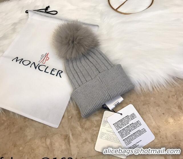 Luxury Classic Moncler Wool Knit Hat 110538 Grey 2021