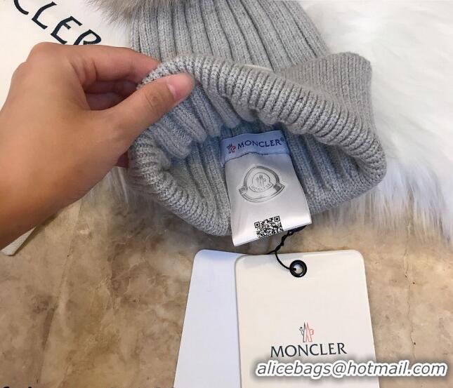 Luxury Classic Moncler Wool Knit Hat 110538 Grey 2021