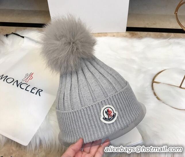 Luxury Classic Moncler Wool Knit Hat 110538 Grey 2021