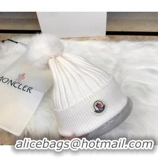 Spot Bulk Moncler Wool Knit Hat 110539 White 2021