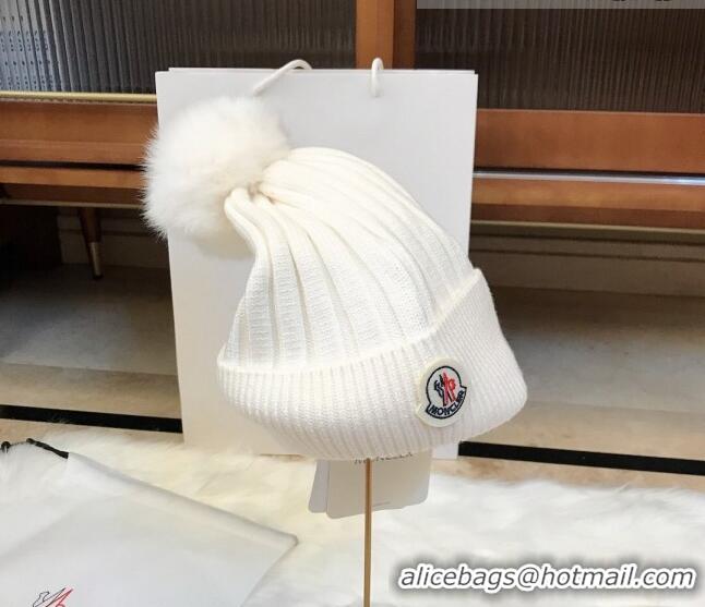 Spot Bulk Moncler Wool Knit Hat 110539 White 2021