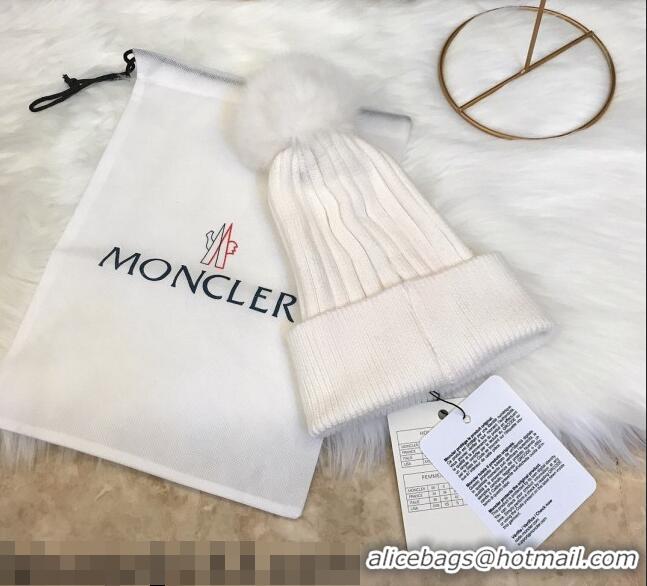 Spot Bulk Moncler Wool Knit Hat 110539 White 2021