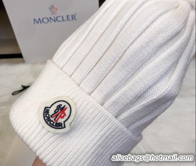 Spot Bulk Moncler Wool Knit Hat 110539 White 2021