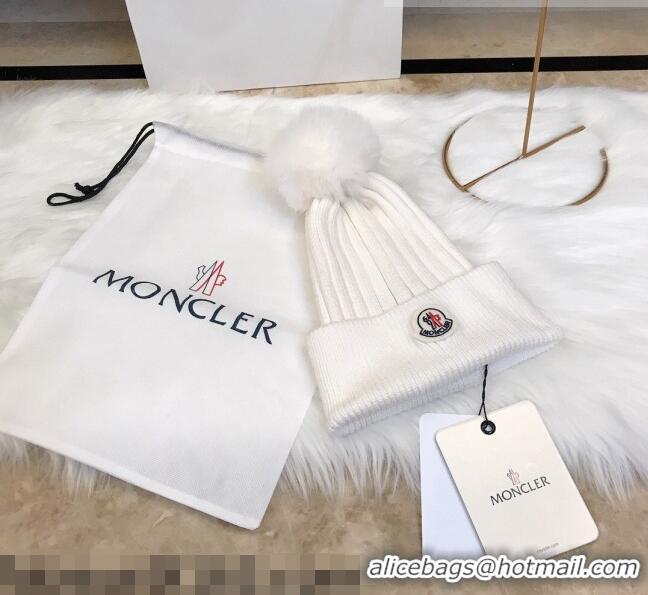 Spot Bulk Moncler Wool Knit Hat 110539 White 2021