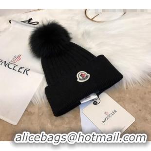 Stylish Cheap Moncler Wool Knit Hat 110540 Black 2021