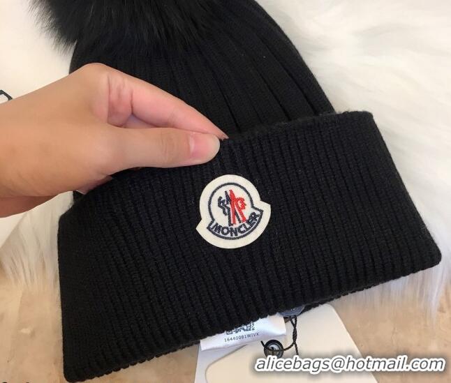 Stylish Cheap Moncler Wool Knit Hat 110540 Black 2021