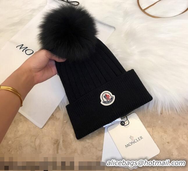 Stylish Cheap Moncler Wool Knit Hat 110540 Black 2021