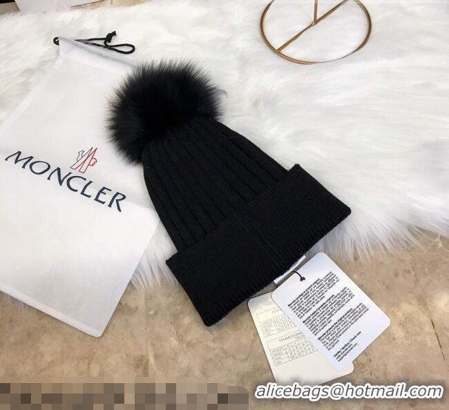 Stylish Cheap Moncler Wool Knit Hat 110540 Black 2021