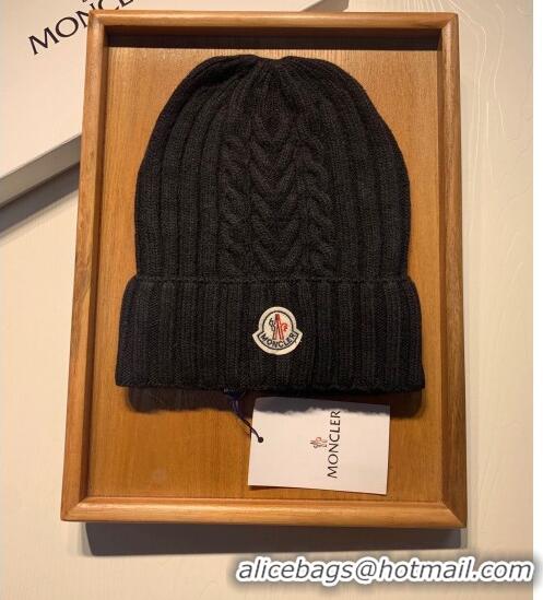 New Fashion Moncler Knit Hat and Scarf Set 0923 Black 2022