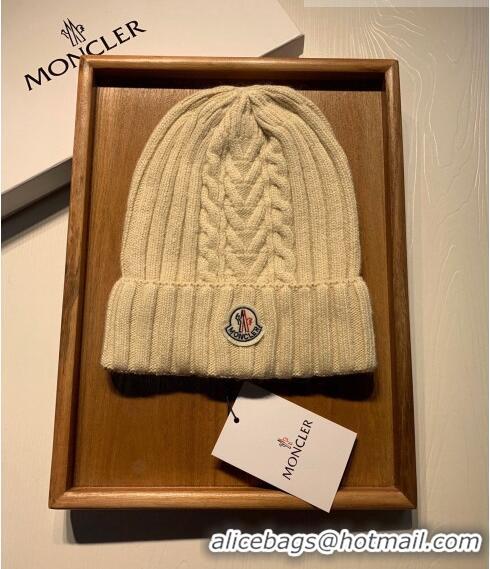 Discount Moncler Knit Hat and Scarf Set 0923 Beige 2022