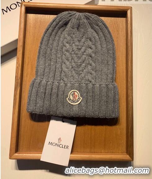 Cheapest Moncler Knit Hat and Scarf Set 0923 Dark Grey 2022