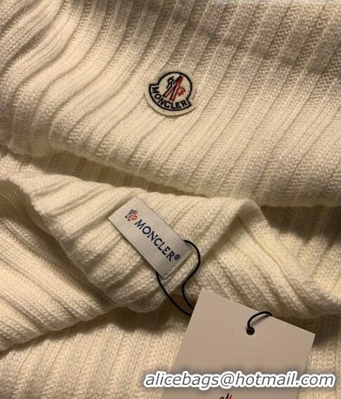 Market Sells Moncler Wool Knit Hat and Scarf Set 092379 White 2022