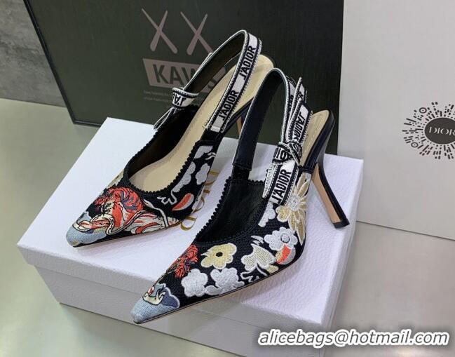 Perfect Dior J'Adior Slingback Pumps 9.5cm with Toile de Jouy Pop and Pearls 080965