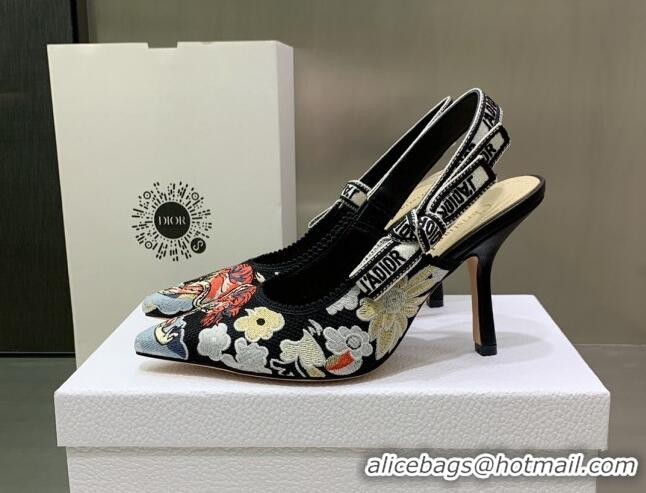 Perfect Dior J'Adior Slingback Pumps 9.5cm with Toile de Jouy Pop and Pearls 080965