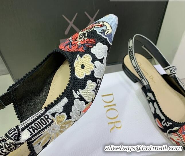 Luxury Discount Dior J'Adior Slingback Ballerina Flat with Toile de Jouy Pop and Pearls 080967