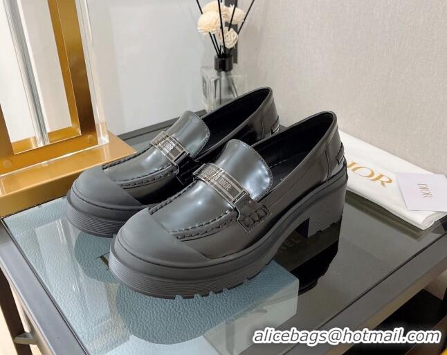 Cheap Price Dior Code Loafers in Black Brushed Calfskin 080969