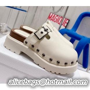 Lower Price Dior Diorquake Clog Mules in White Calfskin 082537