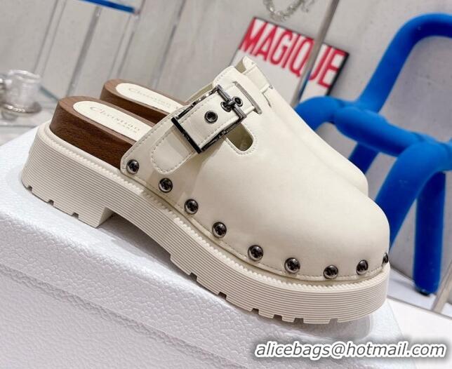 Lower Price Dior Diorquake Clog Mules in White Calfskin 082537