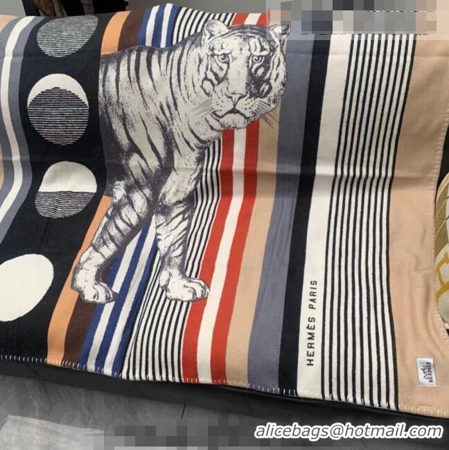 Most Popular Hermes Tiger Bayadere Cashmere Blanket 135x170cm HB2301 Camel 2022