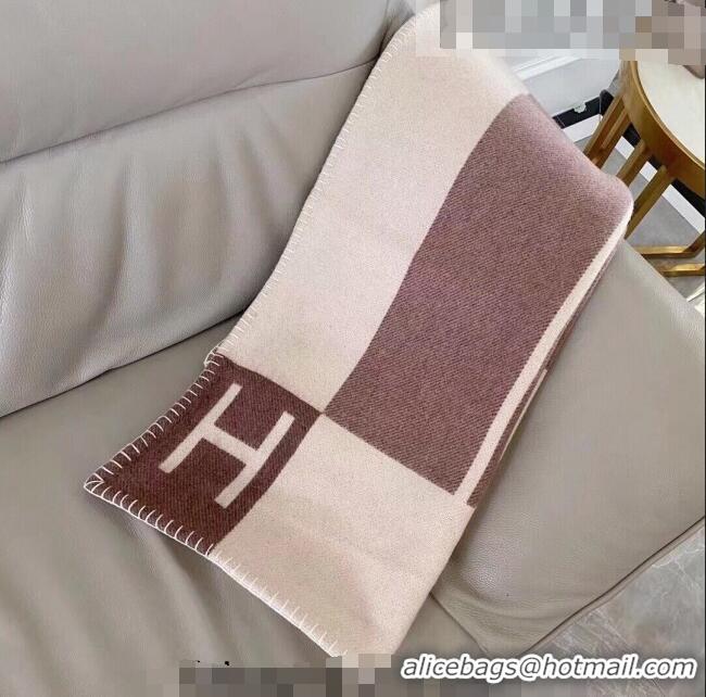 Unique Style Hermes Avalon Throw Wool Cashmere Blanket 140x170cm 0923 Brown 2022