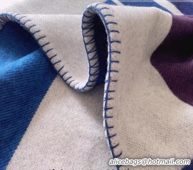 Well Crafted Hermes Avalon Throw Wool Cashmere Blanket 140x170cm 0923 Blue 2022