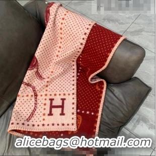 Trendy Design Hermes Western and Company Wool Cashmere Baby Blanket 140x100cm H2316 Red 2022