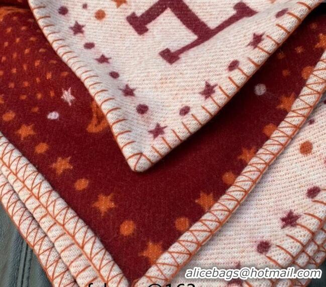 Trendy Design Hermes Western and Company Wool Cashmere Baby Blanket 140x100cm H2316 Red 2022